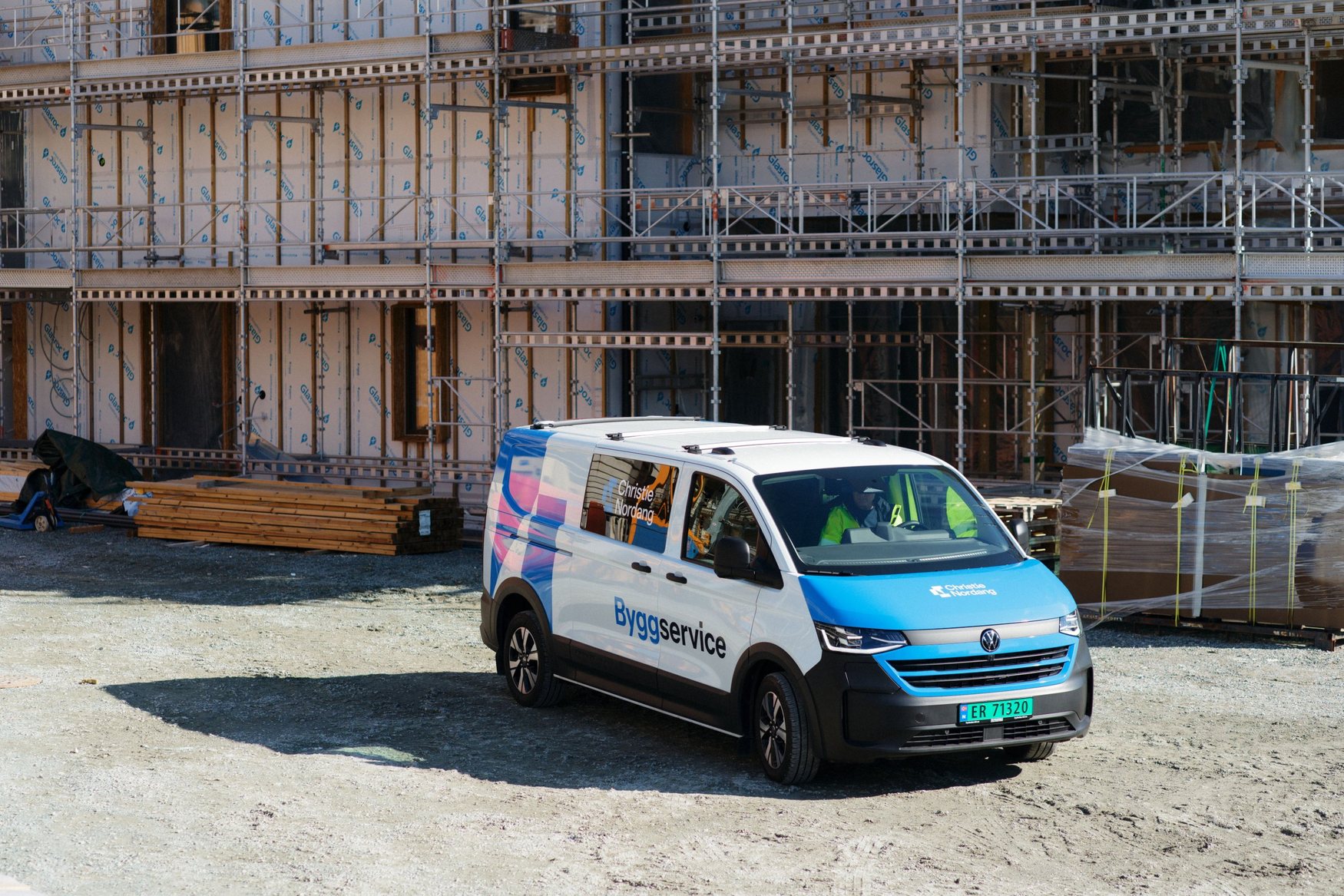Christie Nordang service van at a construction site